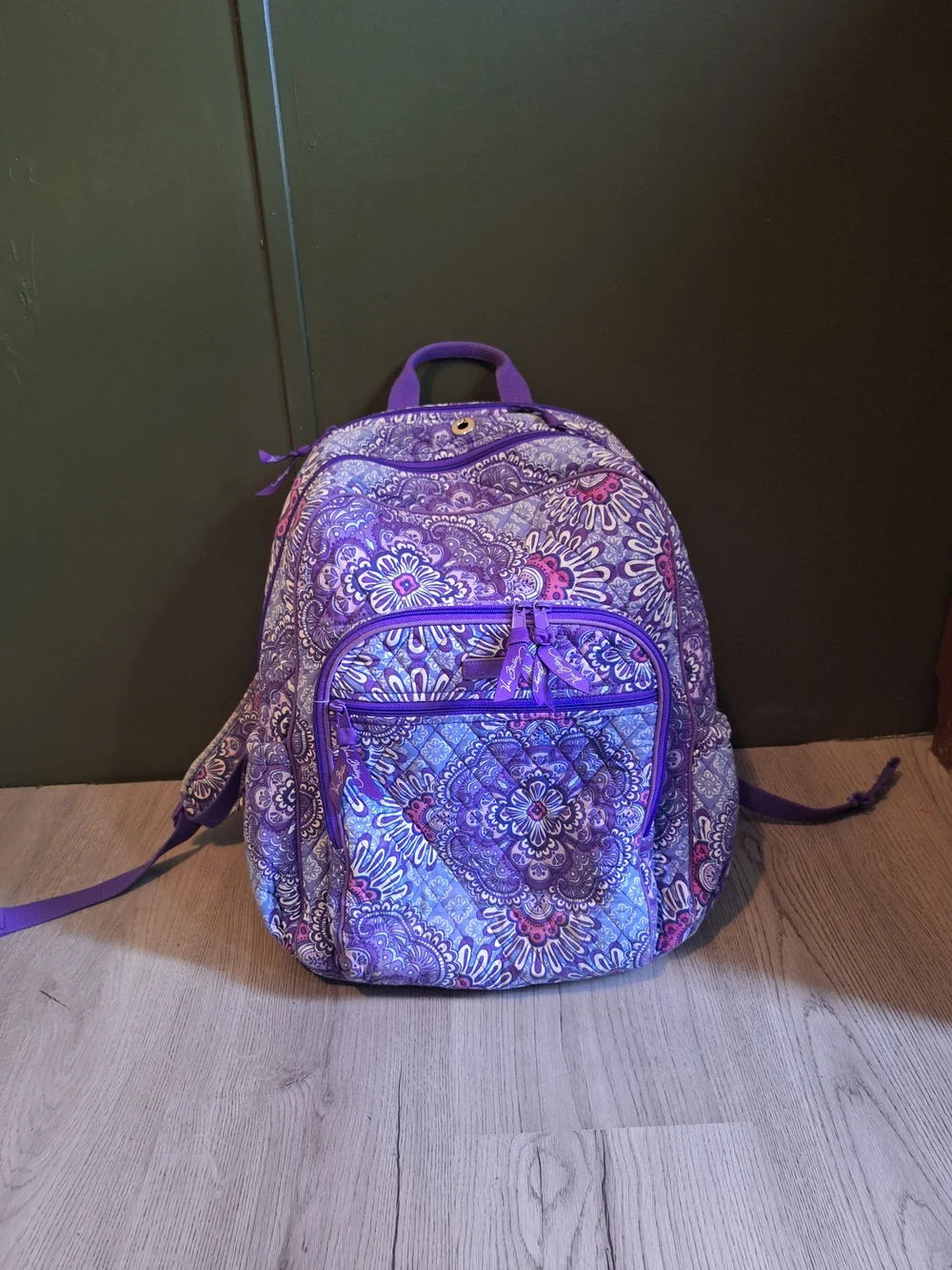 Vera Bradley Purple Floral Quilted Backpack